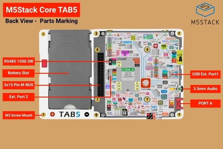 Rear view of the M5Stack Tab5