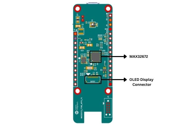 MAX32672FTHR Back View Hardware Overview 