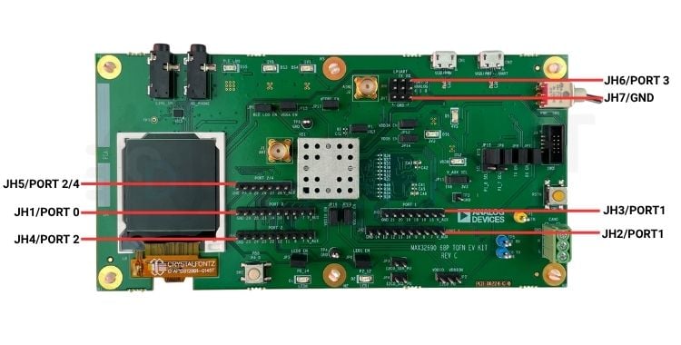 MAX32690 EV Kit GPIO Headers