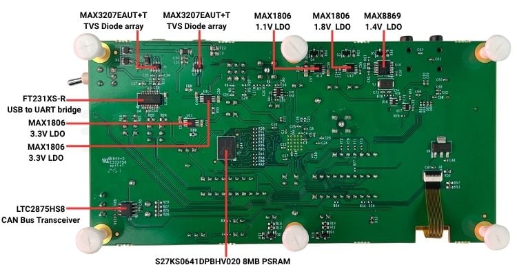 MAX32690 EV Kit PCB Bottom