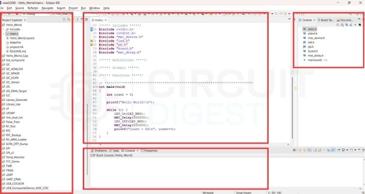 Main Sections of Eclipse IDE 