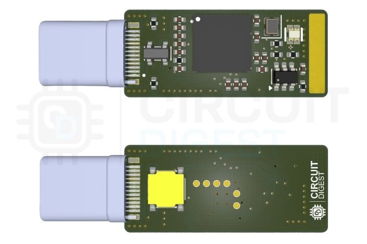 NRF52840 FIDO2 Key PCB Renders