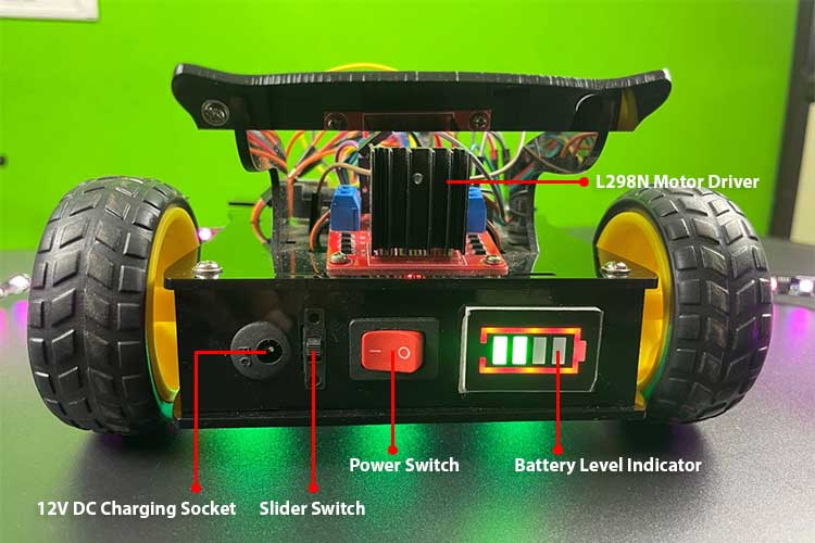 power connection of Obstacle Avoiding Car Using Arduino