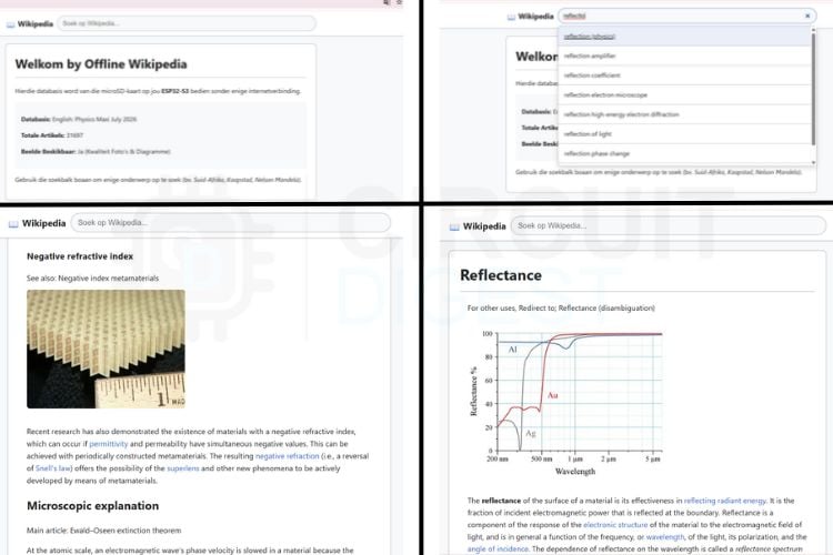 Offline Wikipedia Running in the ESP32-S3 Board