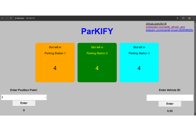 ParKIFY Web Dashboard