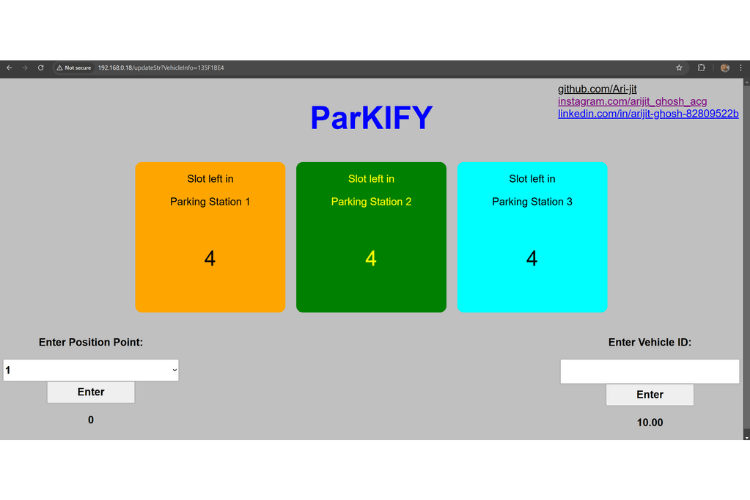 ParKIFY Web Dashboard