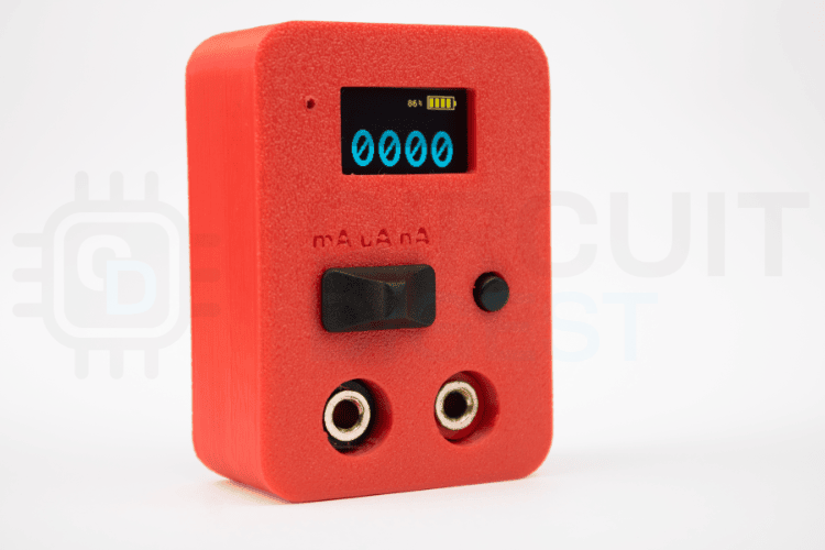 Completed precision digital micro current meter device ready for use, showing professional appearance and portable design