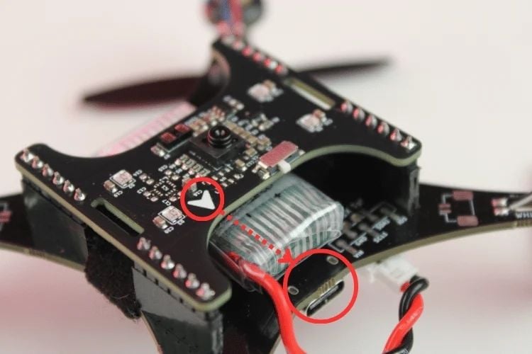 Proper Installation Direction of the LiteWing Positioning Module 