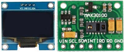 OLED Display and Max30100 Sensor Module