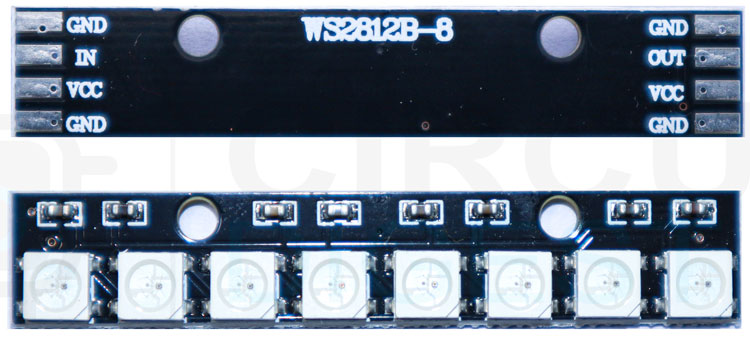 RGB LED module with 8 WS2812B LEDs 