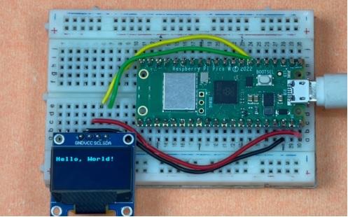 Raspberry Pi Pico W with OLED Display Circuit