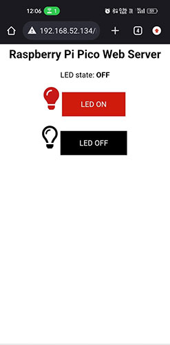 Controlling an LED using Raspberry Pi Pico W based Webserver