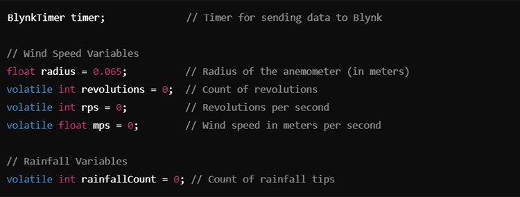 Sensor and Timer Variables