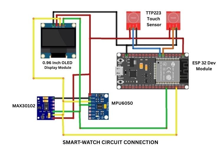 Smart Watch Circuit Connection