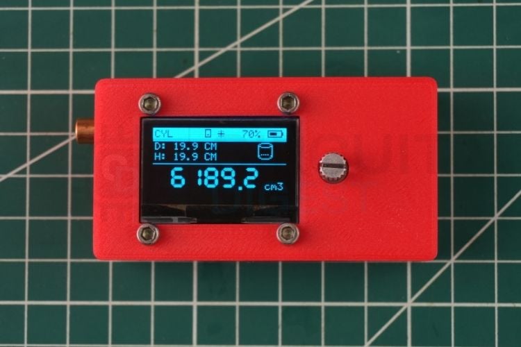 Measuring cylinder volume of a tank using the digital laser tape measure