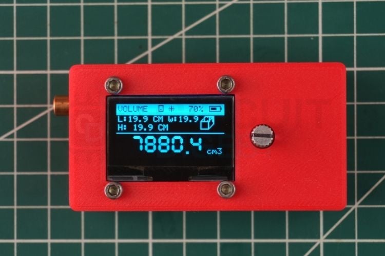 Measuring volume of a rectangular box with the digital measuring tape