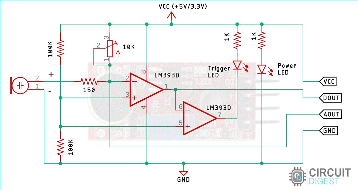 Sound Sensor Module Schematic Diagram