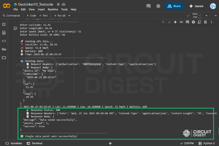 Successful Data Upload to GeoLinker