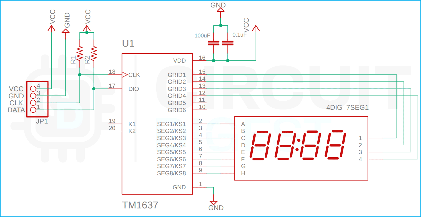 Arduino Tm1637 4 Digit Seven Segment Display Module Interface Tutorial 1248