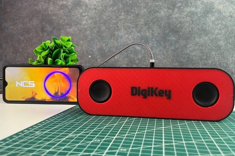 Testing the portable speaker made with the PUI Audio AMP2X15 amplifier and speakers