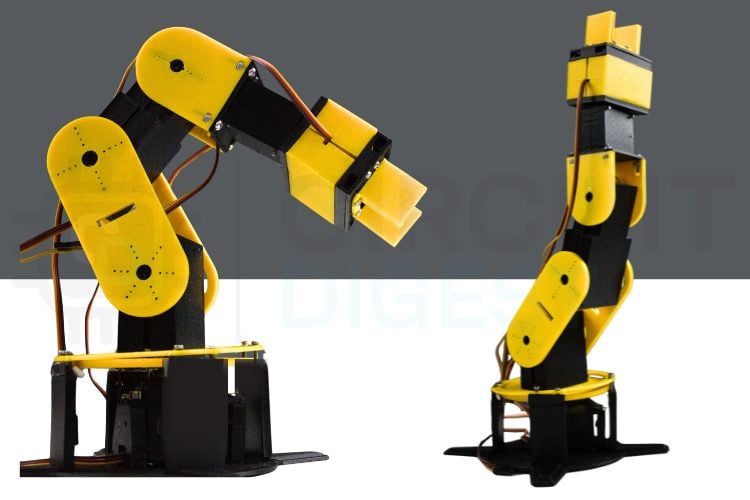 The Fully Assembled 3D Printed Robotic Arm