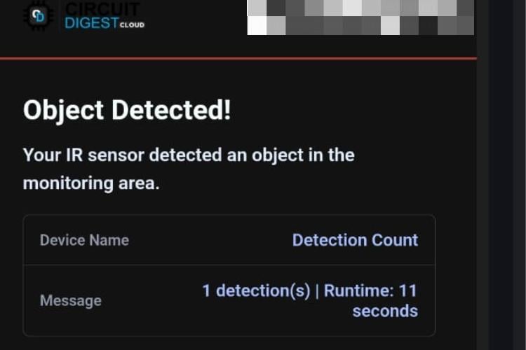 The Received Email From the Setup