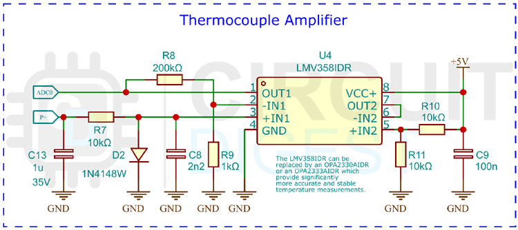 Thermocouple Amplifier Ciruit Diagram