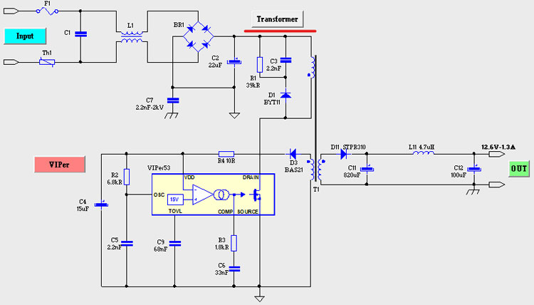 Viper22a схема включения как работает