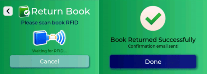 UI Return Book Find My Book AI IoT Smart Library