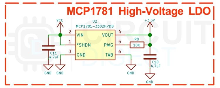 DIY USB-C power meter MCP1781 high voltage LDO