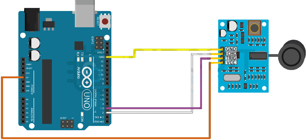 Arduino Ultrasonic Sensor Module Circuit