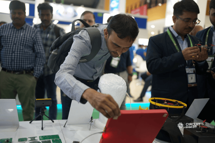 Visitors Explore and Interact in electronica India productronica India 2025