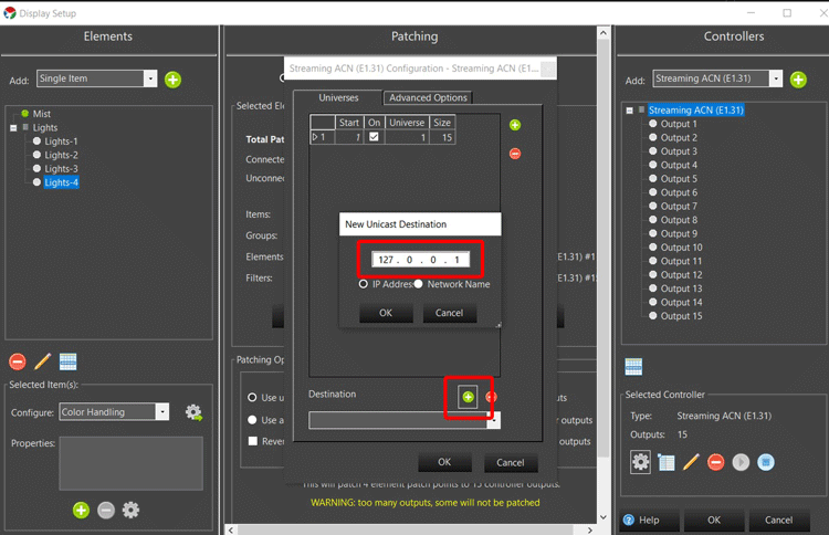 Vixen Display Setup Controller Configuration Setup