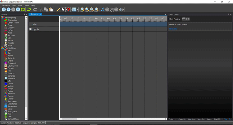 Vixen Display Setup Timed Sequence Editor