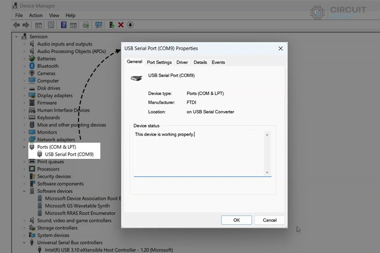 Procedure of Checking the Connection of USB Device