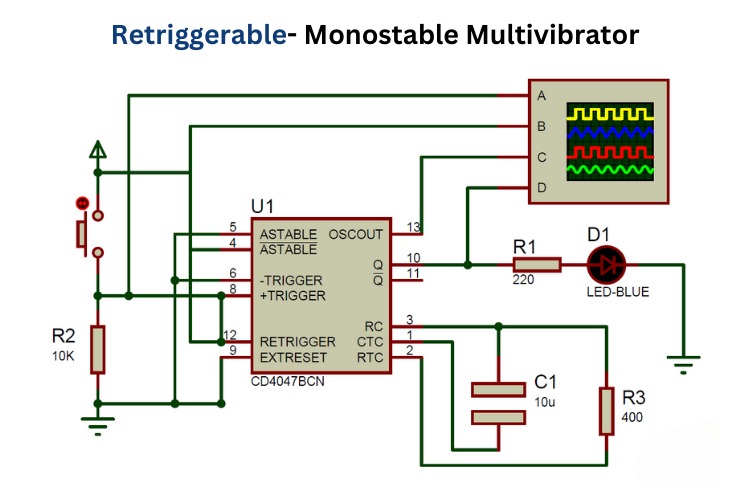 How to use CD4047 Astable/Monostable Multi-vibrator IC