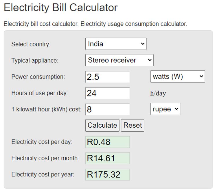 electricity bill calculator online