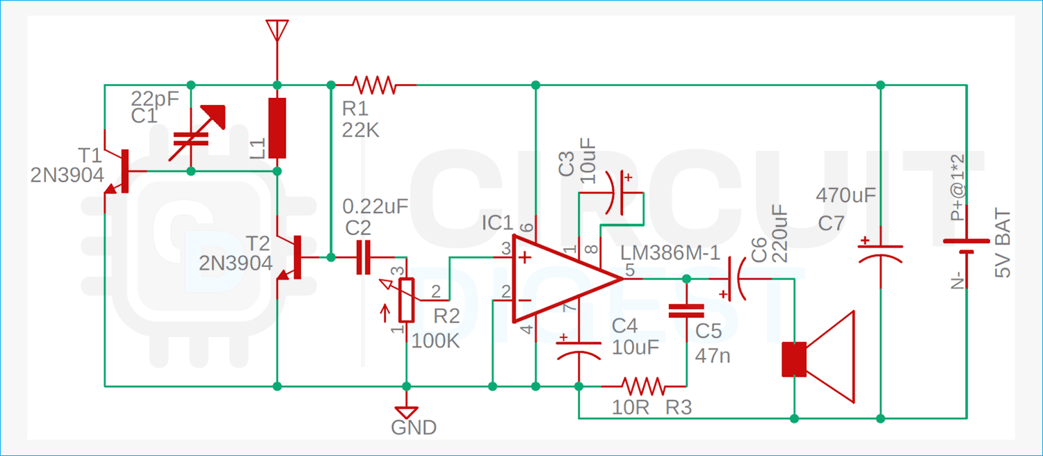 Simple Radio Schematic Diagram Aa5 Radio Signal Flow