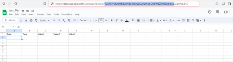 google sheet iot data logging screenshot