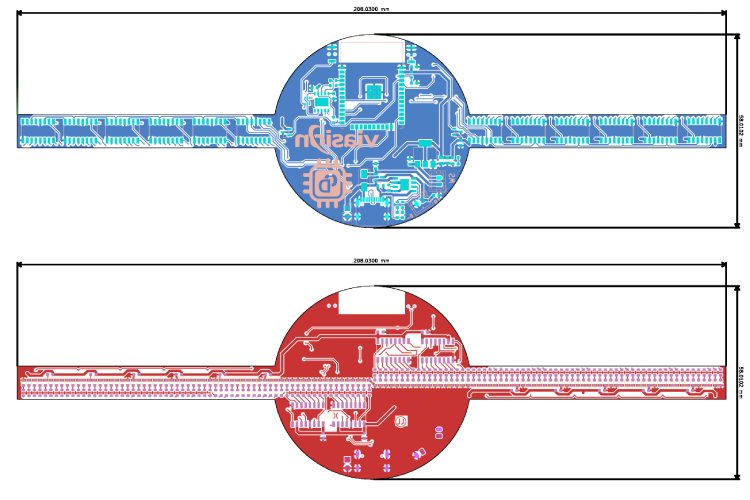 Top and Bottom Layers of PCB for POV display