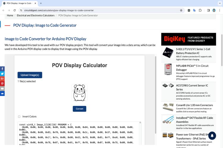 POV Display Image to Code converter