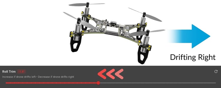 Roll trim on Drifting Right