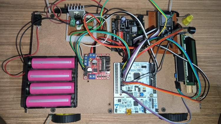 vehicle speed monitoring using esp32 and stm32