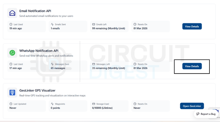 WhatsApp Notification API option