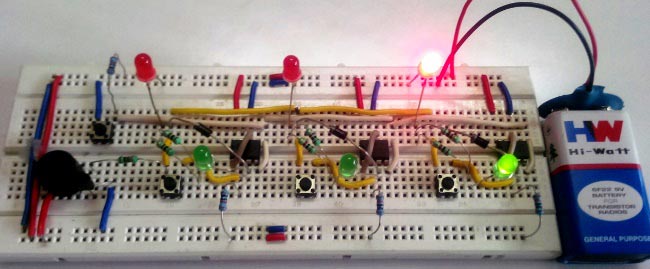 working of simple Quiz Buzzer Circuit using 555 Timer IC