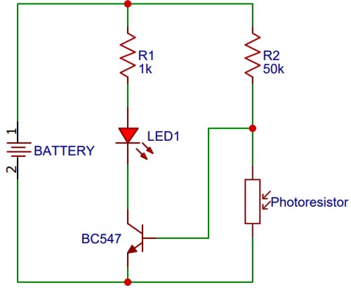 LDR Darkness Detector Circuit Diagram