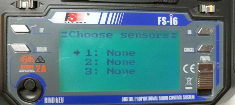 FS-iA6 Sensor Selection