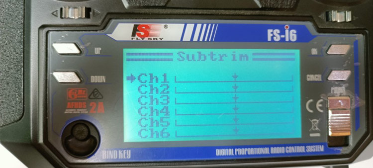 FS-i6A Subtrim Function