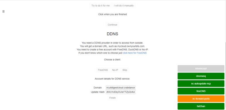 FreeDNS DDNS Web Page