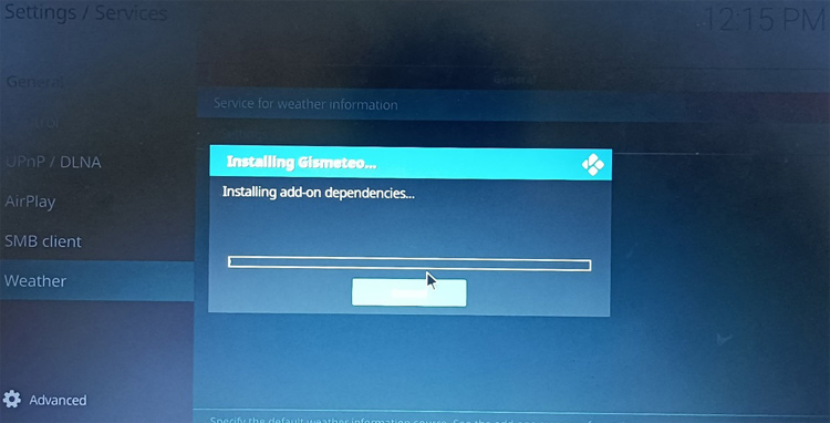 Weather Forecasting in Kodi Media Center